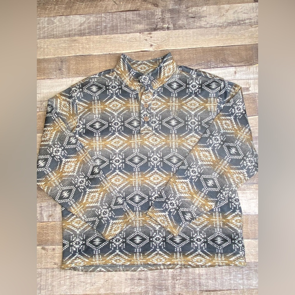 Ariat Wesley XL Men's Geometric Pattern Sweater - Black and Brown